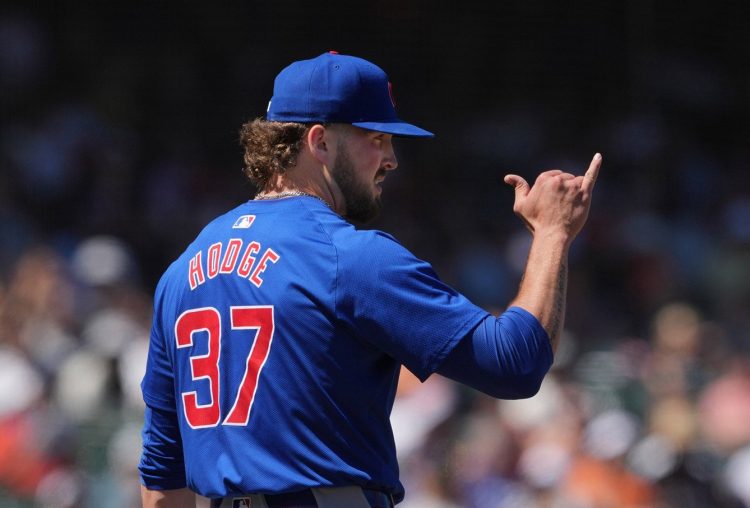 Chicago Cubs Pitcher Porter Hodge (Image courtesy of Darren Yamashita-USA TODAY Sports)