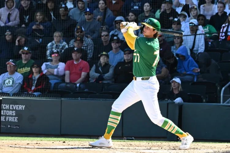 Nick Kurtz finishing a swing